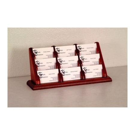 Wooden Mallet 9 Pocket Counter Top Business Card Holder - Mahogany BCC3-9MH